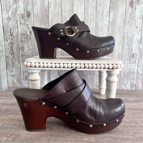Kork-Ease Studded Leather Clogs Size 8 - Picture 2 of 7